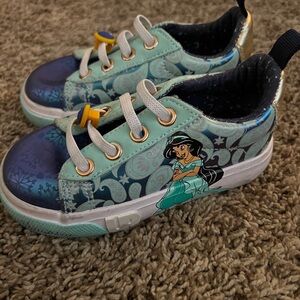 Kids Sneakers with Princess Design - Blue and Gold